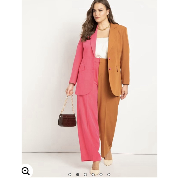 Eloquii Jackets & Blazers - Women's ELOQUII Colorblock Blazer & Pants Set Plus Size 28 Pink Brown